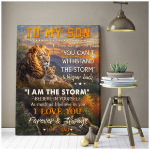 Canvas Wall Art Home Decor Family Lion Dad And Son – To My Son Canvas CA222