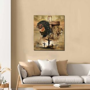 Canvas Wall Art Home Decor Faith Art Inspire Jesus And Lion Canvas CA253