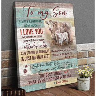 Canvas Wall Art Home Decor Family Cow Motherhood To My Son CA221