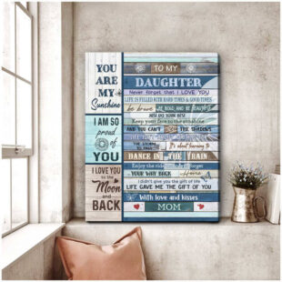 Canvas Wall Art Home Decor Beautiful Family and Butterfly Canvas To My Daughter CA220