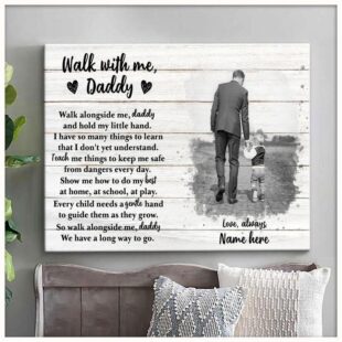 Personalized Custom Canvas Wall Art Home Decor Gift For Dad Walk With Me CVS47
