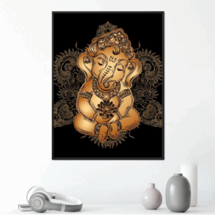Canvas Wall Art Decor Baby Ganesha Ganesh Mandala CVS27's "