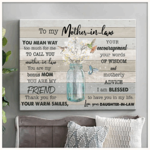 Canvas Wall Art Home Decor Gift For My Mother In Law From Daughter In Law CVS42