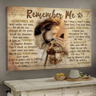 Canvas Wall Art Home Decor Gift For Dog Lovers German Shepherd With Jesus - Remember Me CA201