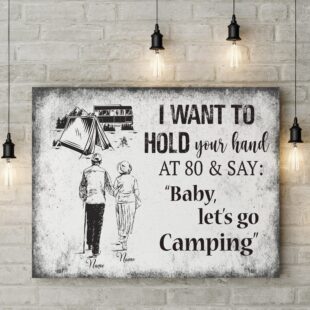Custom Canvas Wife Husband I Want To Hold Your Hand Forever Gift For Couple, Partner, Anniversary CVS44