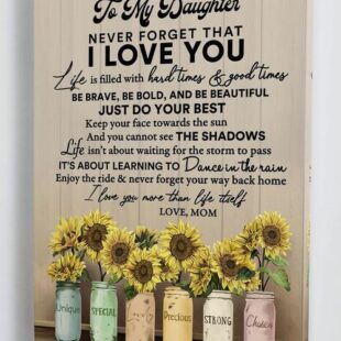 Canvas Wall Art Home Decor Gift For Daughter From Mom - Never Forget That I Love You CA271