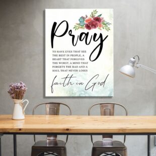 Canvas Wall Art Home Decor Pray Faith In God CA210