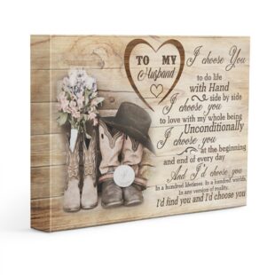 Canvas Wall Art Home Decor Wedding Anniversary Gift - To My Husband I Choose You Canvas CA252