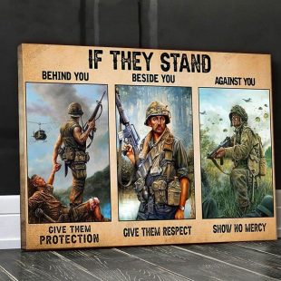 Canvas Wall Art Home Decor If They Stand Veteran Canvas CA307