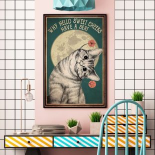 Canvas Wall Art Home Decor Funny Big Cat Your Butt Napkins My Lady Canvas CA314