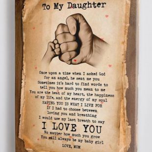 Canvas Wall Art Home Decor Gift For Daughter From Mom – I Love You CA269