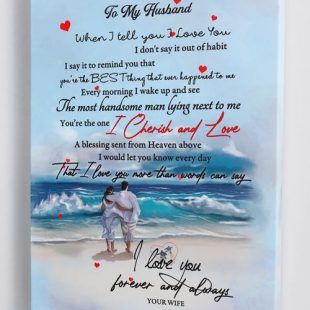 Canvas Wall Art Home Decor Gift For Husband From Wife – Couple By The Sea CA289