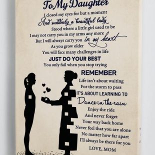 Canvas Wall Art Home Decor Gift For Daughter From Mom – Just Do Your Best CA268