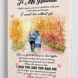 Canvas Wall Art Home Decor To My Husband – From Wife Framed Canvas Gift CA288