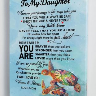 Canvas Wall Art Home Decor Gift For Daughter From Mom I Will Love You Forever And Always CA279