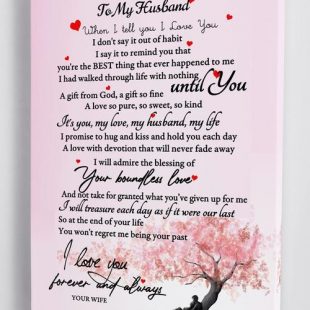 Canvas Wall Art Home Decor To My Husband – Love From Your Wife – Framed Canvas Gift CA290